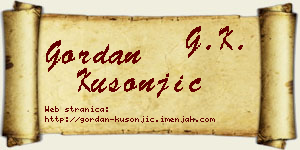 Gordan Kusonjić vizit kartica